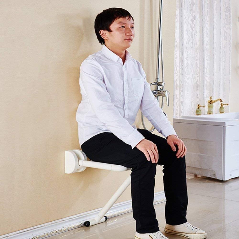 Home Essentials, Taburete para Asiento de Ducha Montado en la Pared, Taburete de Baño Plegable para Ducha Antideslizante para Personas Mayores Discapacitadas