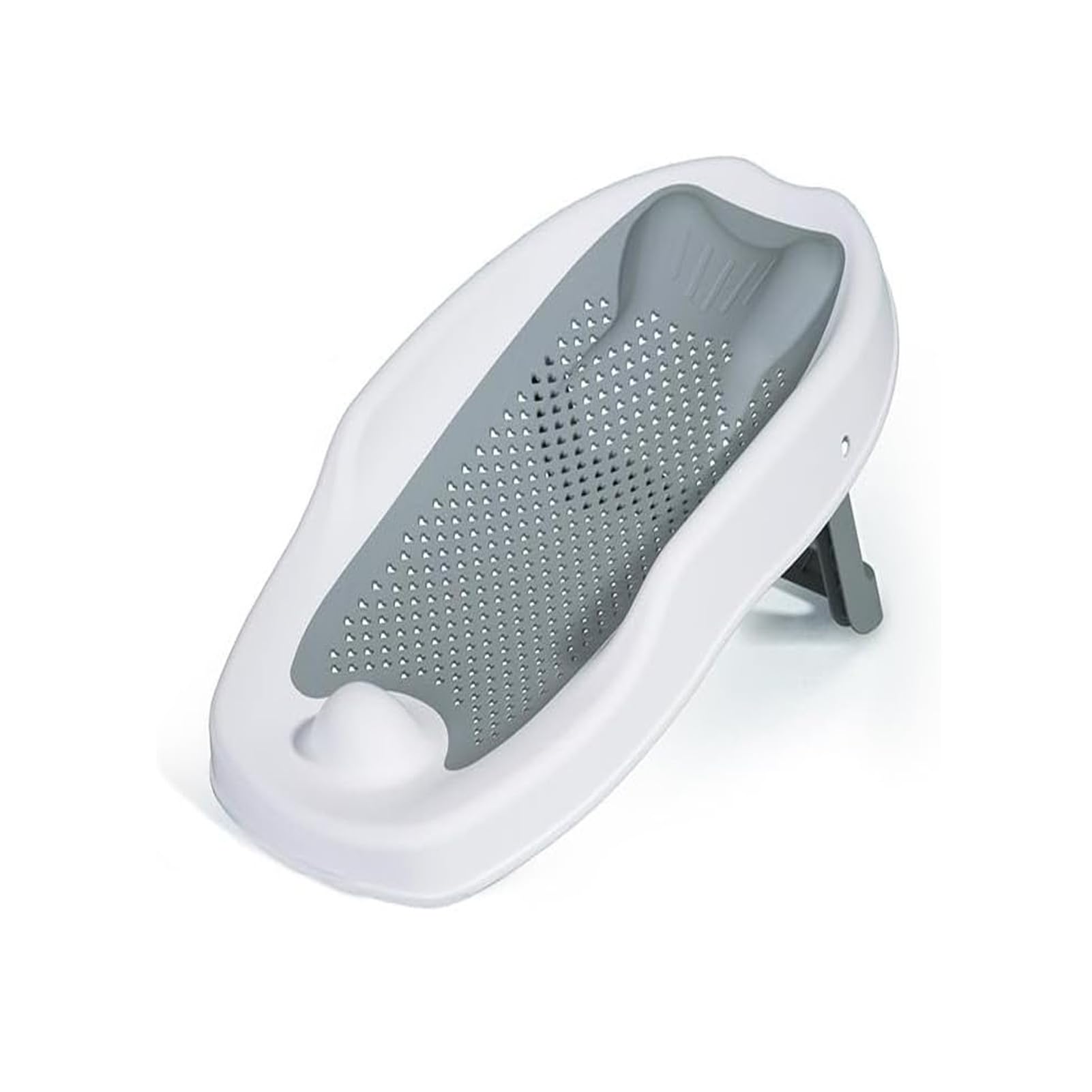 Baby Bathtub,Foldable 0-12 Months Infant Bathtub,Newborn Bathtub Seat with Non-Slip Bottom,Baby Bath Seat Shower Rack Breathable Child Bathtub Seat, Baby Seat Lying Support Bath Mat (Grey)