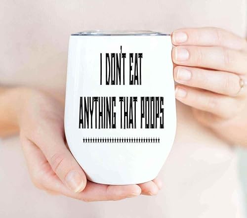 Miniatura 2 de Novelty Gift Vegan Gift Idea for Mother - Plant Based Dieters - Present for Vegans - Funny 12 Oz White Stainless Steel Wine Tumbler