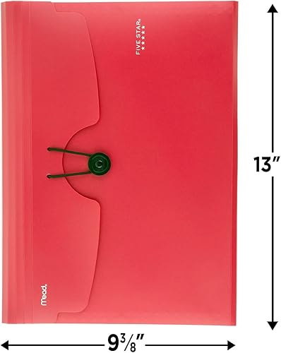 Miniatura 7 de Five Star - 1 organizador de archivos expandible de 6 bolsillos diseño de plástico con insertos de pestañas para hojas de 11 x 8-12pulgadas cierre