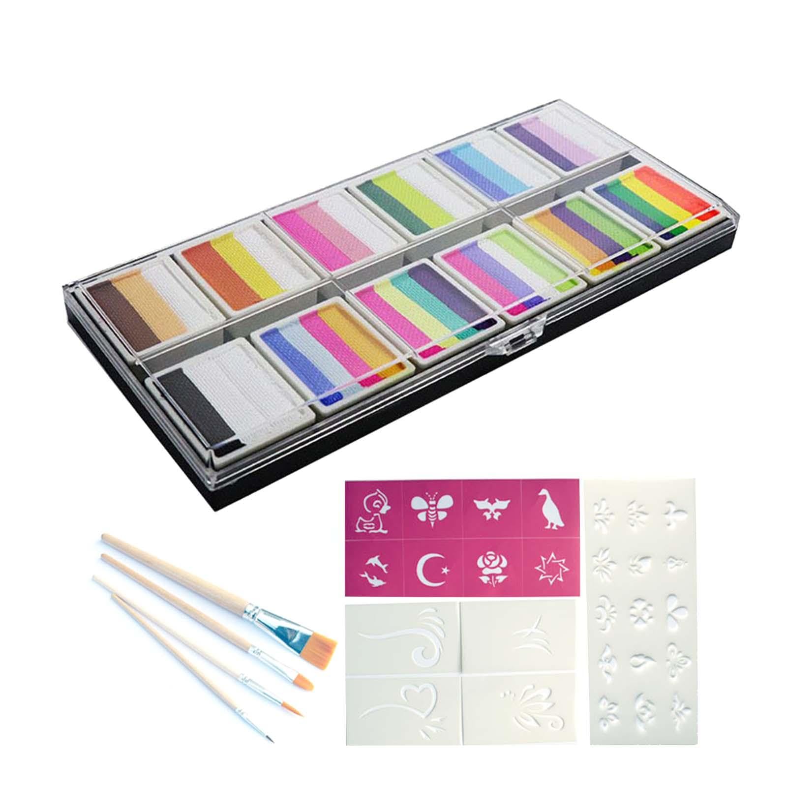 Amagogo Kit di Pittura per Il Viso Tavolozza di Colori con 12 Colori per Bambini Kit di Pittura per Trucco per Adulti Spettacolo per la Festa di