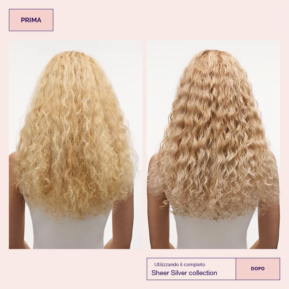 Maria Nila Sheer Silver, Shampoo 1000 ml, neutralizza le tonalità dorate, i pigmenti viola donano un tono freddo, prodotto 100% vegano e senza solfati/parabeni