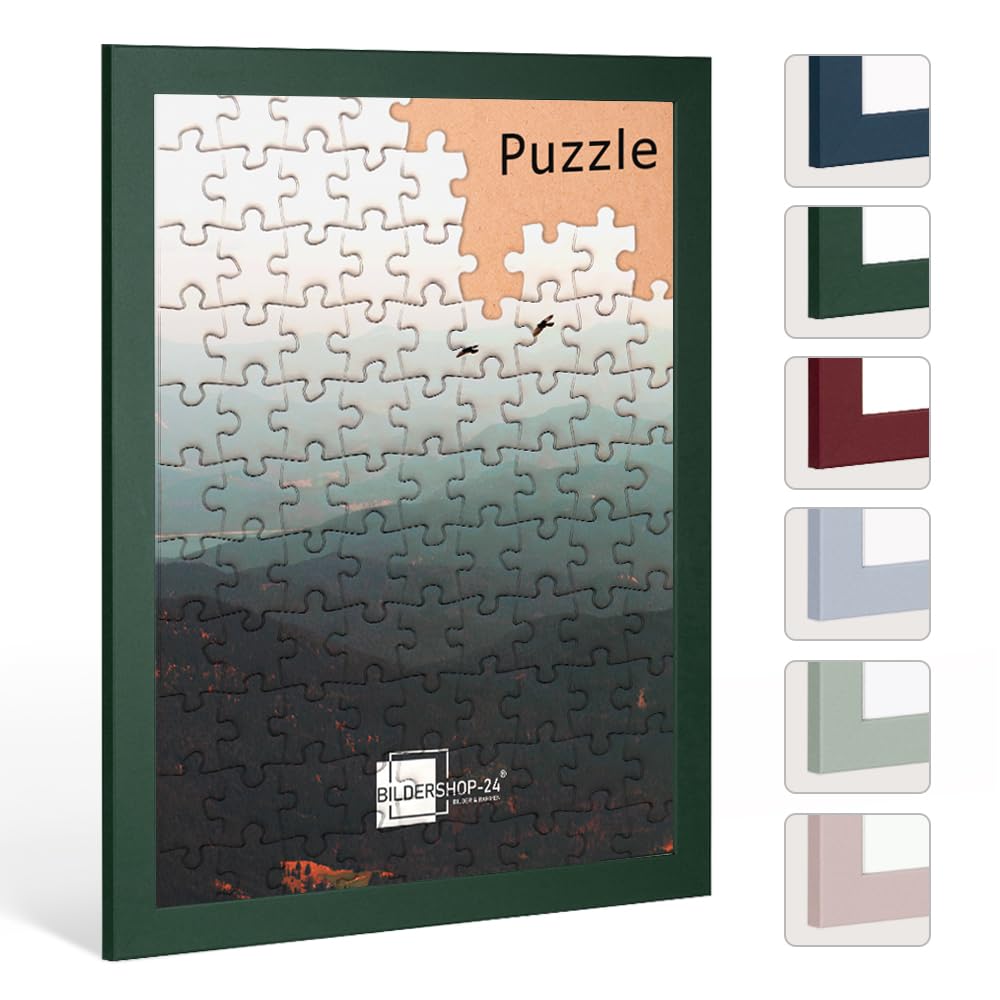 Bildershop-24 Cornice puzzle Paris verde abete 59,2 x 84,3 cm (circa 1500 pezzi)