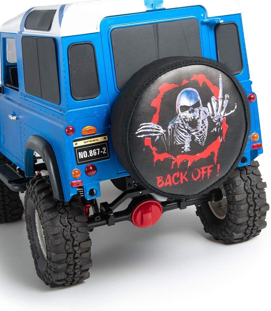Back Off Spare Tire Cover Wheel Protector RC Simulation Spare Tire Dust-Proof Cover for 4.52"-4.72" Spare Tires 1/10 Scale RC Crawler TRX-4 Axial SCX10 D90 (Halloween)