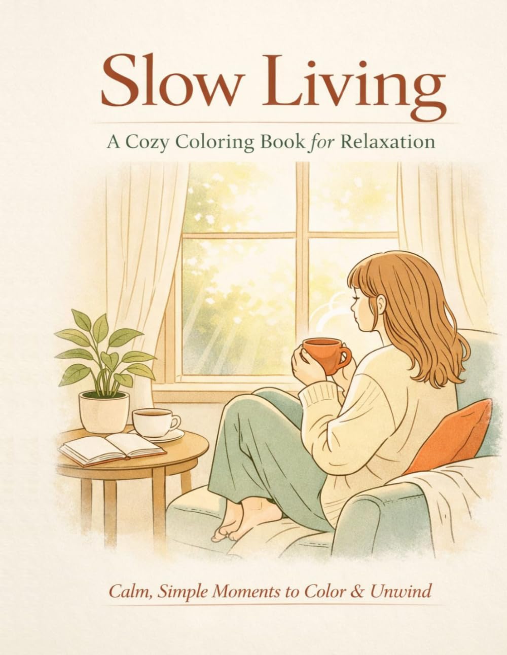Slow Living: A Cozy Coloring Book for Relaxation | 40 Calming Everyday Scenes for Stress Relief & Mindfulness