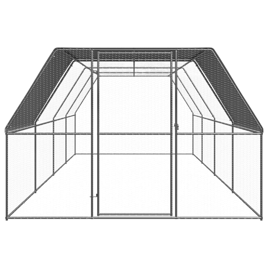 vidaXL Jaula gallinero de Exterior de Acero galvanizado 3x8x2 m