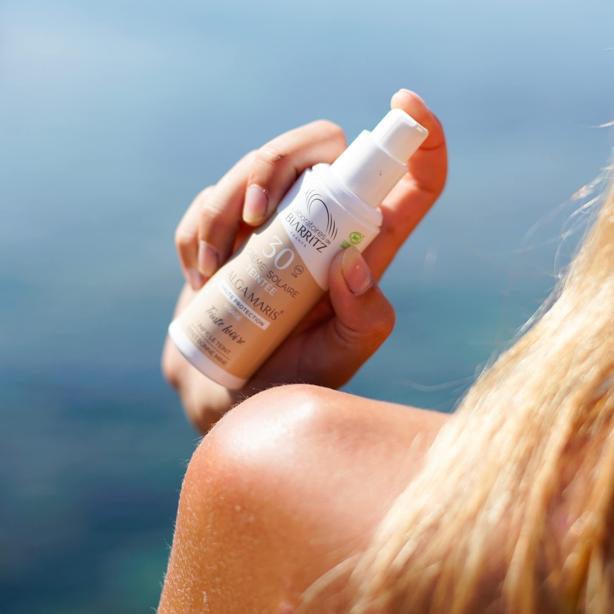 Algamaris Sun Cream Face Tint Clear Day Cream SPF30 According to Organic transparent