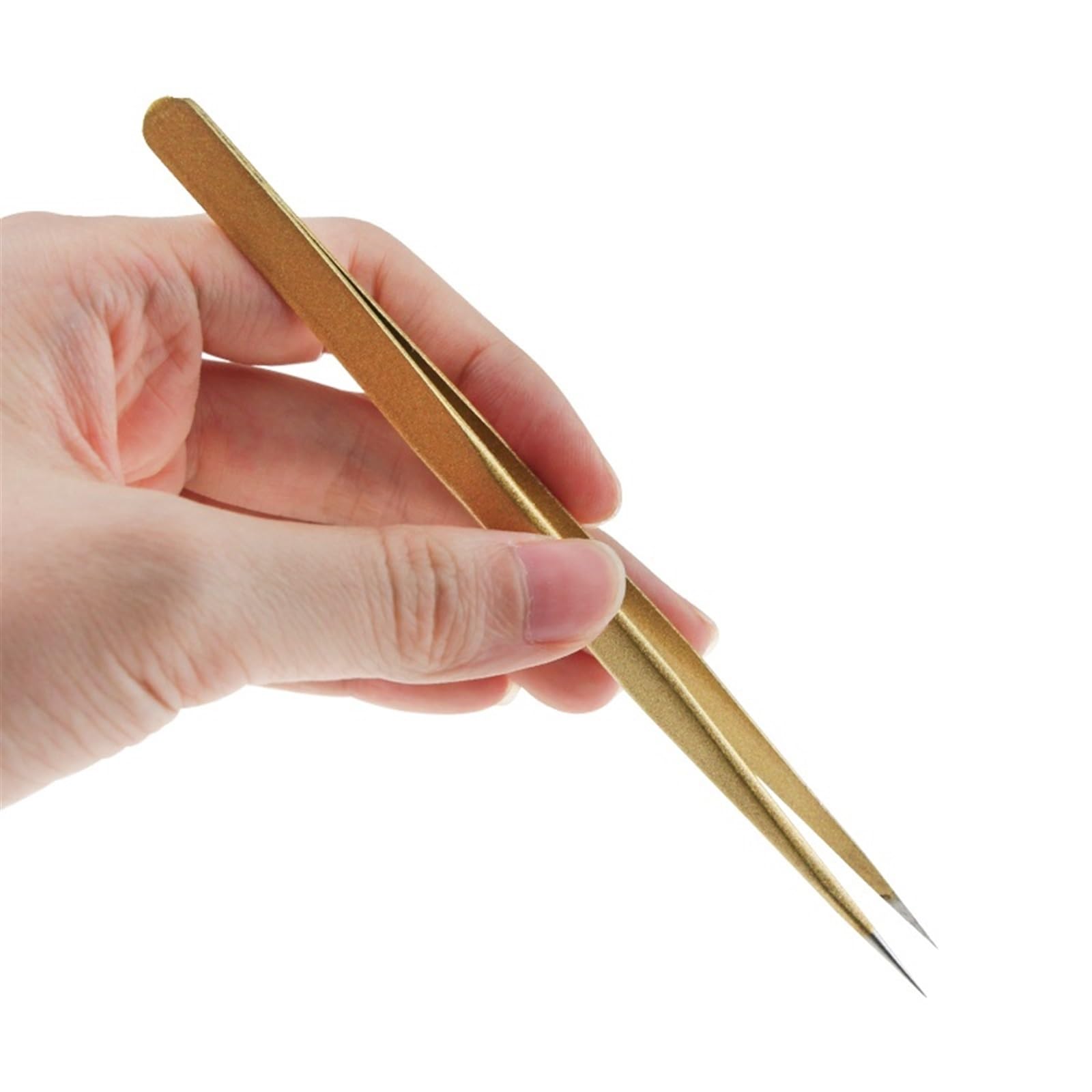 Pęseta do usuwania włosów prosta pęseta złota przedłużanie rzęs paznokcie dekoracja picker dead skin Remover manicure makijaż narzędzia do paznokci pęseta