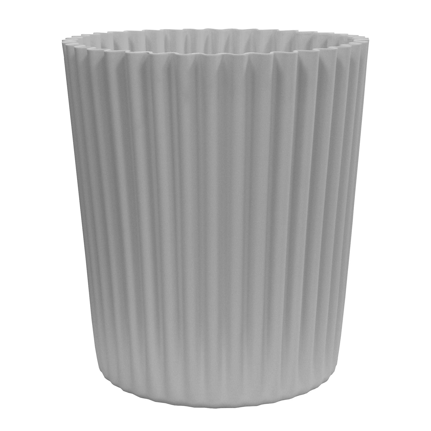 simpahome Large Sturdy Wave Effect Plastic Planter Pot - GREY - 43.5cm (H) x 38cm (Dia)