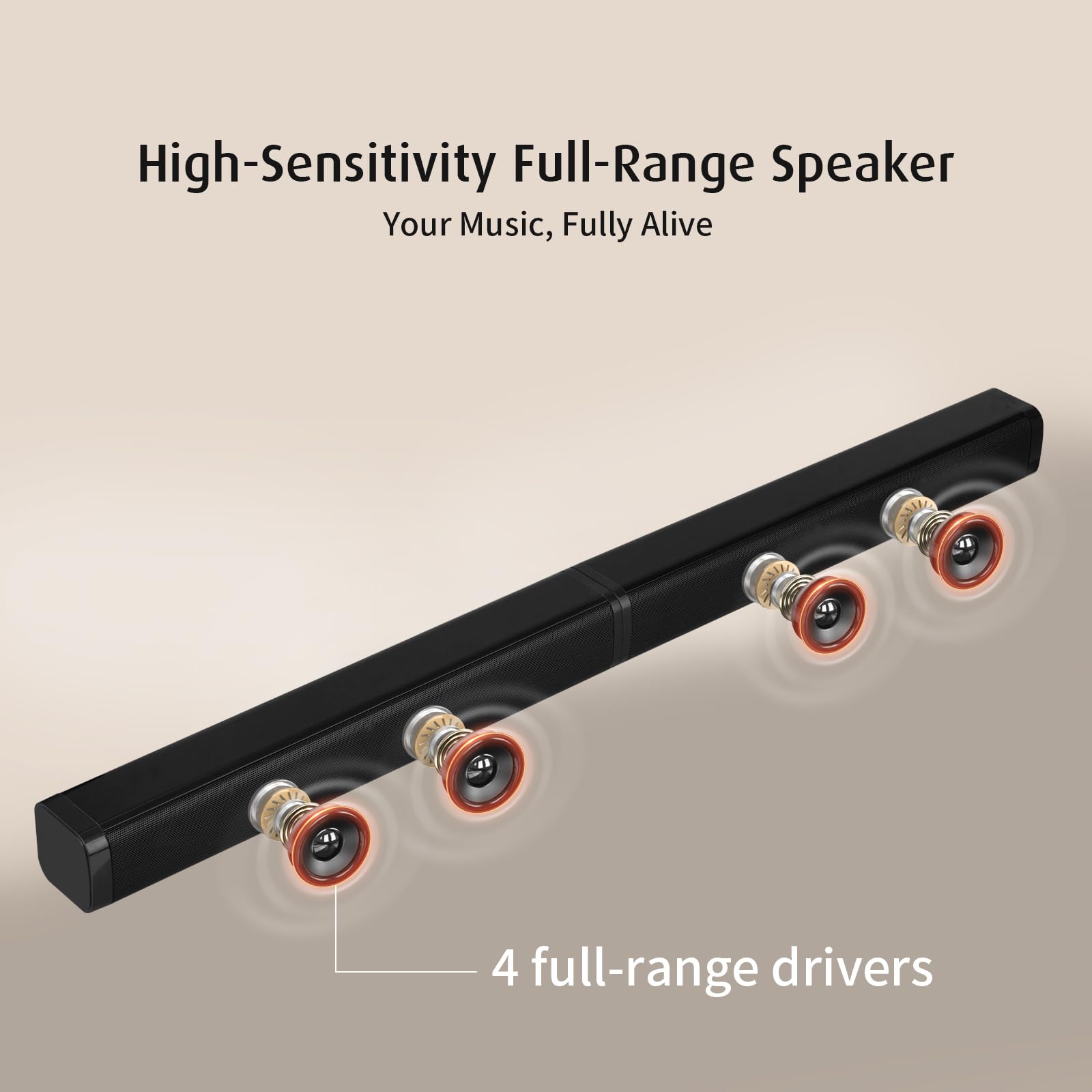 Elimavi Barra de sonido con subwoofer de 5.5 pulgadas, sistema de sonido envolvente desmontable 2 en 1, 2.1 canales, Bluetooth 5.3 y RCA, para TV, juegos de PC y cine en casa