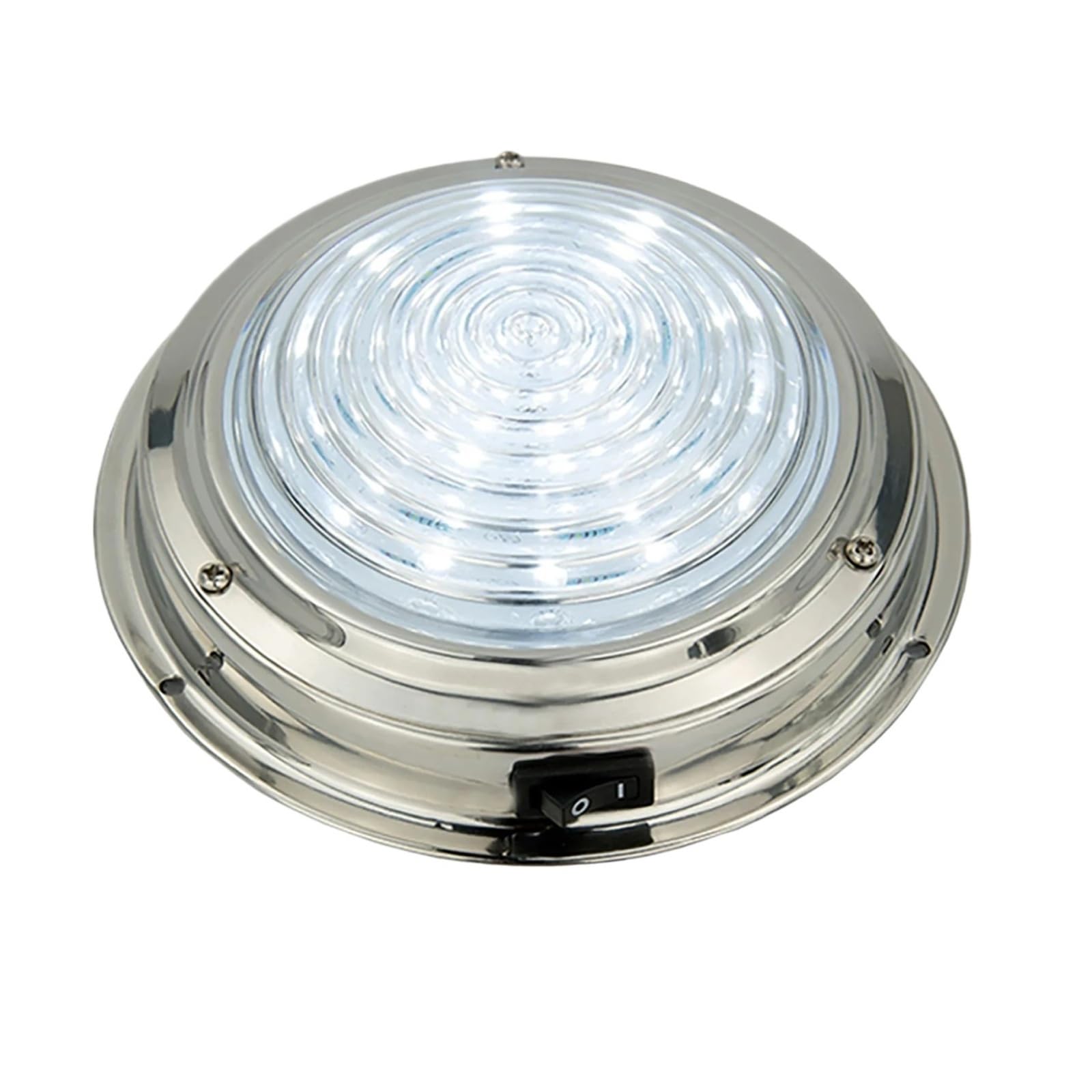 12V Stainless Steel LED Dome Light 5.5" for Boat, Marine RV Cabin Ceiling, Bright and Durable