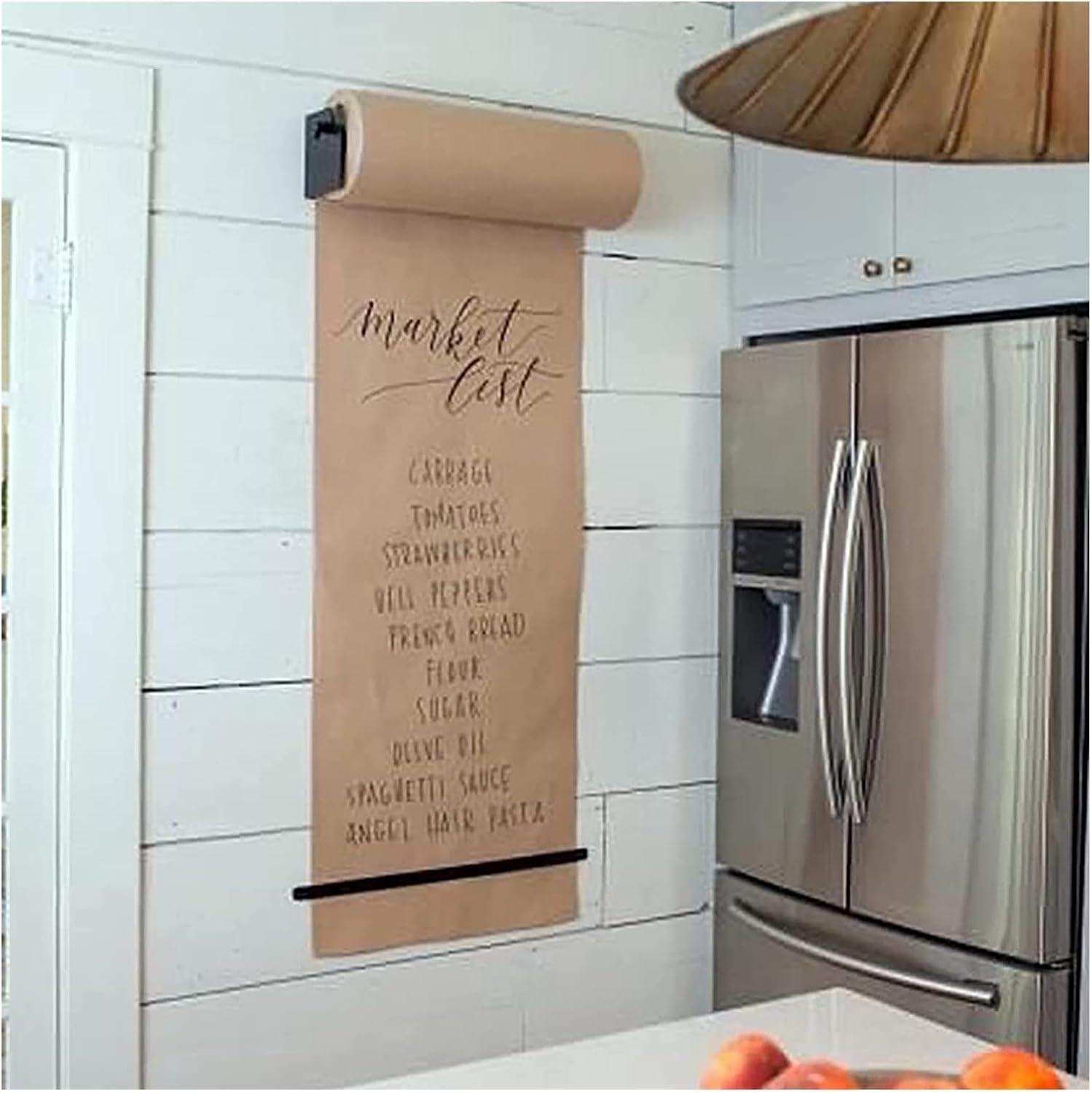 Bulletin Board Paper Kitchen Kraft Paper Roll Holder & Dispenser, Wall Mount Note Paper Roll Cutter - 37/67/97/127 Cm Wide For Craft Poster Art Paper Roll Christmas Bouqu,Steel Frame Wide-127cm/50in