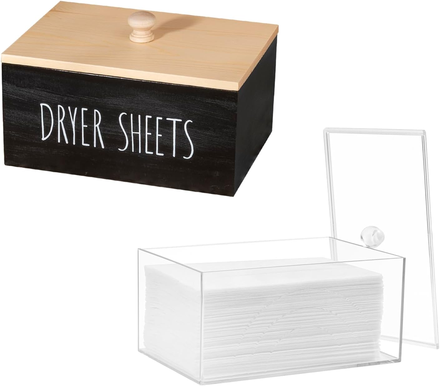 Farmhouse Laundry Dryer Sheet Holder Clear Detergent & Laundry Detergent Dispenser Bottle with Pump 67oz