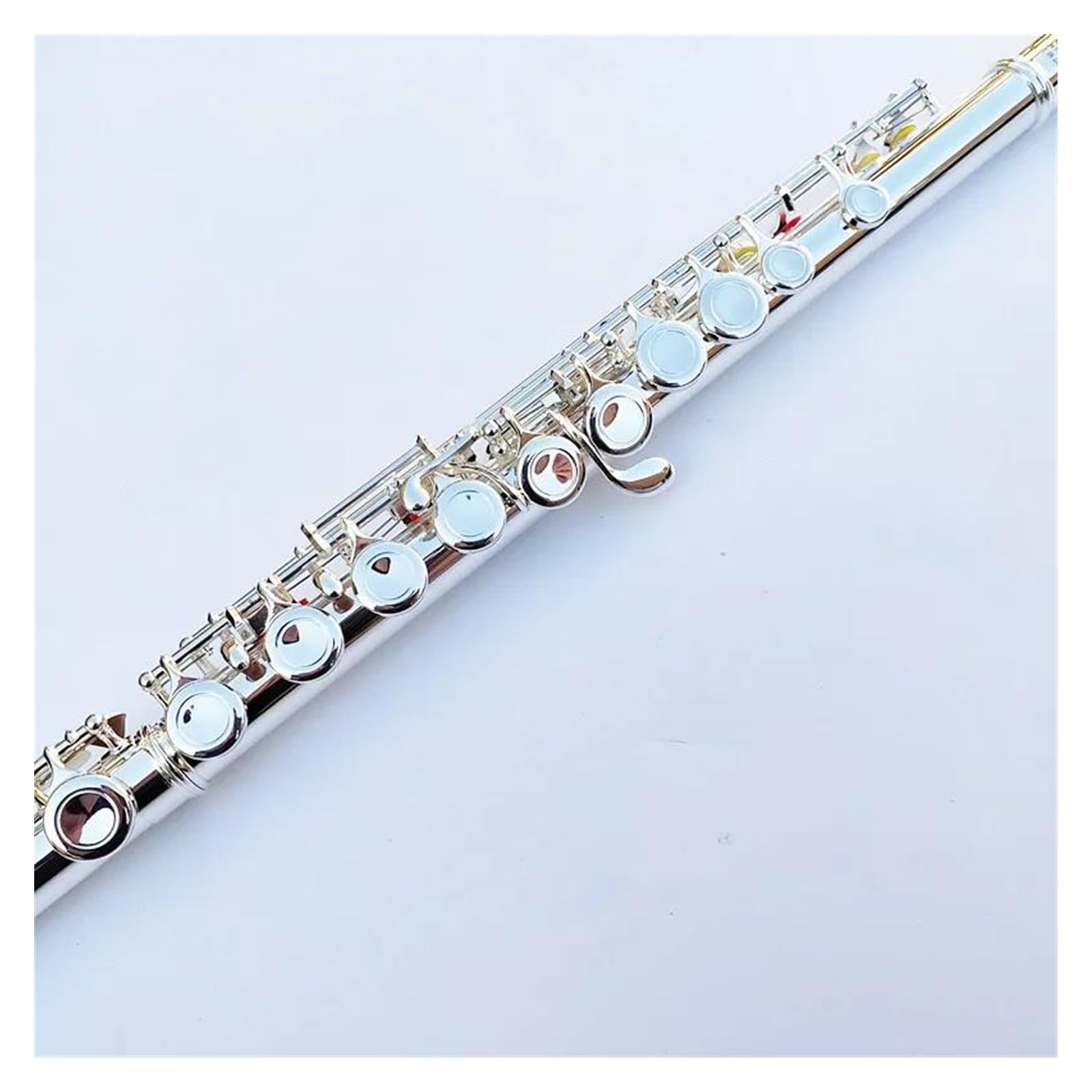Set di flauti a 16 Fori Chiusi con Chiave di Mi, Flauto Placcato in Argento, Tono di Do, Materiale in Rame Bianco, Strumento Orizzontale.,