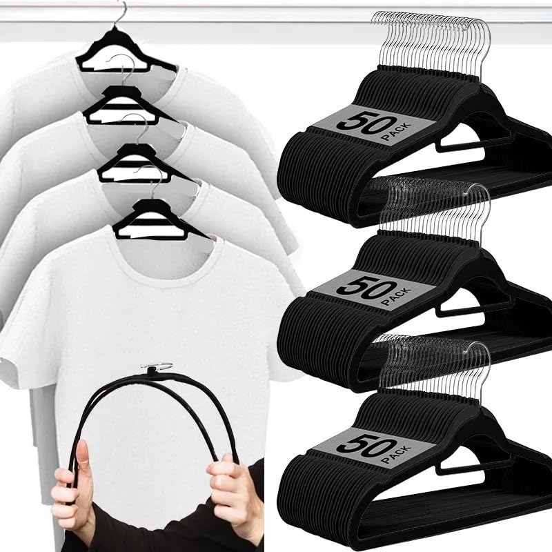 Beflockter Kleiderbügel, rutschfeste Samt-Kleiderbügel, robuster Organizer, zur Aufbewahrung von Hosen, Mänteln und Hemden für Mäntel, Hosen(10PCS)