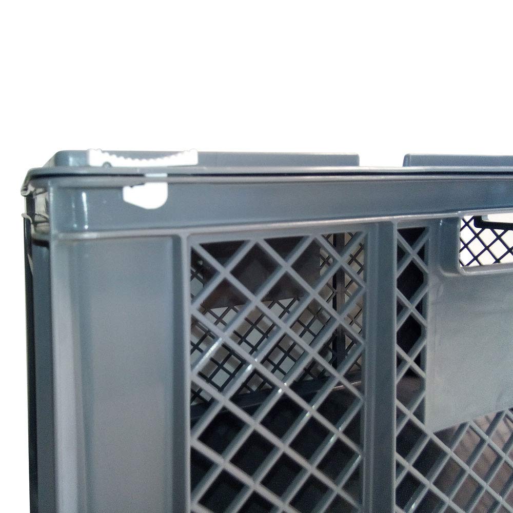BRB XL Transportbox für Kleintiere/Katzen/Kleine Hunde, Seitenwände vergittert, Boden geschlossen - LxBxH 600x400x320 mm, mit Scharnierdeckel