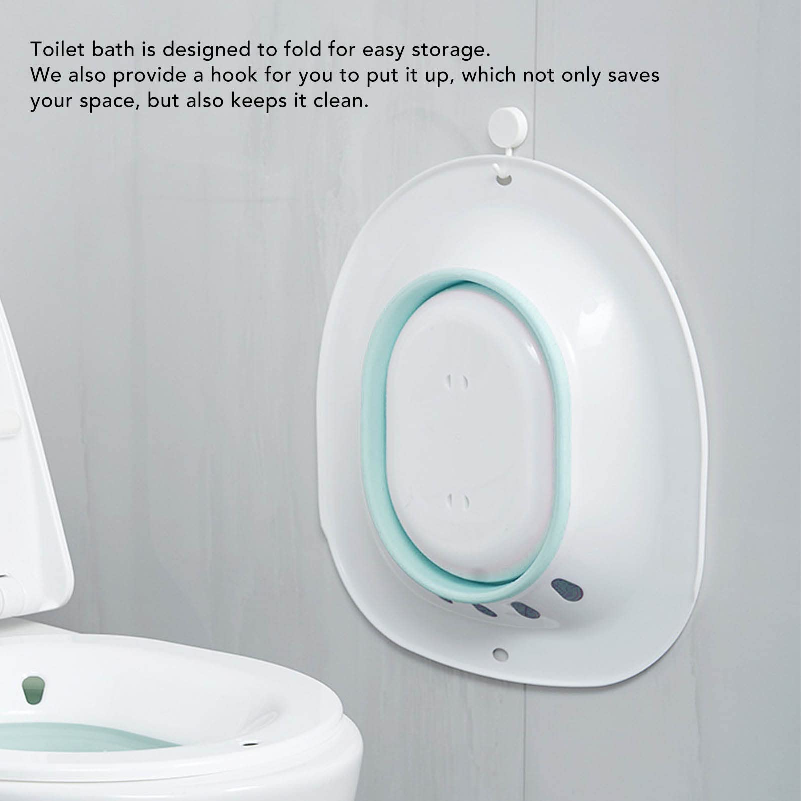 Sitz Bath per Sedile del Water, WC Dopo il Parto Squat Riduce il Dolore A Prova di Fuoriuscita di Acqua Massaggio Sitz Bath Pieghevole con Sciacquone(Verde)