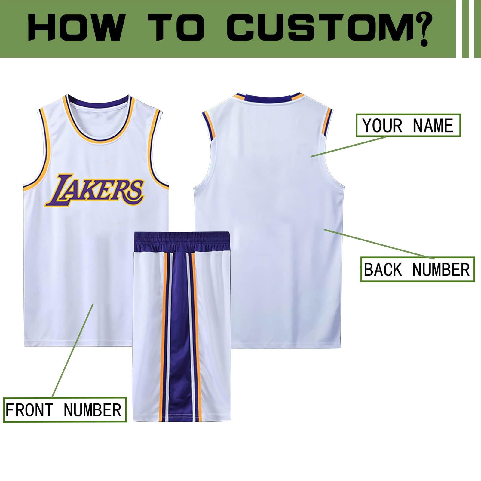 2 Pièces Maillot Basketball Enfant/Adulte Personnalisable, Maillot sans Manches + Pantalon Court Enfants/Adulte Personnalisé, Basket Maillots et Short Ensemble Personnalisable