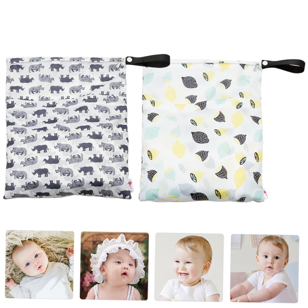 TOYANDONA 6pièces à Couches Étanche Réutilisable De Rangement De Voyage pour Couches Sèches Et Humides Organiseur Pratique avec Accroche pour Poussette Et Utilisation Intérieure