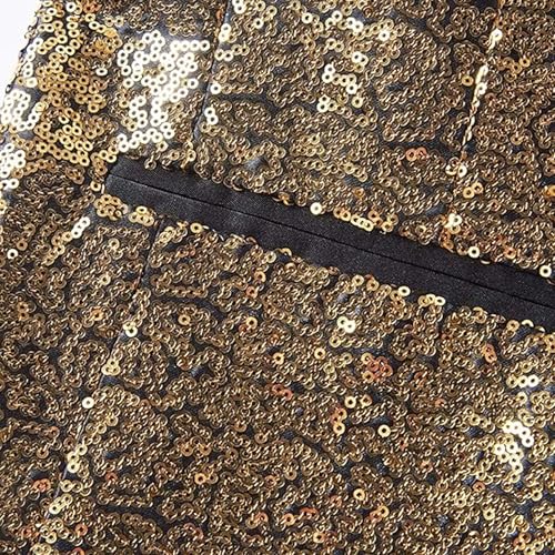 Mens Fashion Gradual Change Color Sequins Suit Jacket Shawl Lapel Tuxedo Shiny Sequin Blazer One Button Suit Jacket (5X-Large,Golden)3