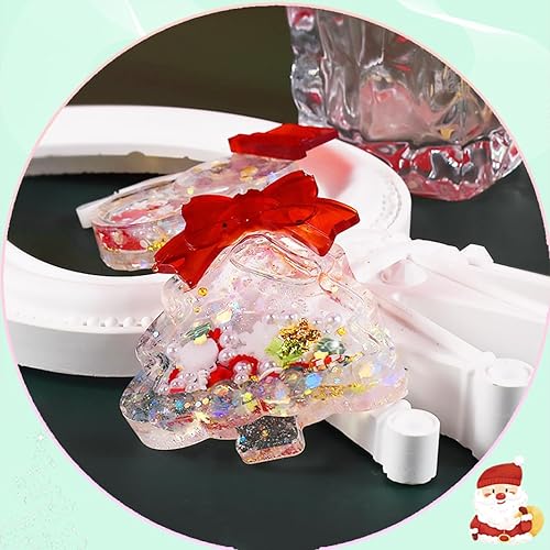 Miniatura 3 de 3 moldes de resina para coctelera de Navidad, árbol de Navidad, alce, copo de nieve, de silicona, para llavero de arena movediza, moldes de