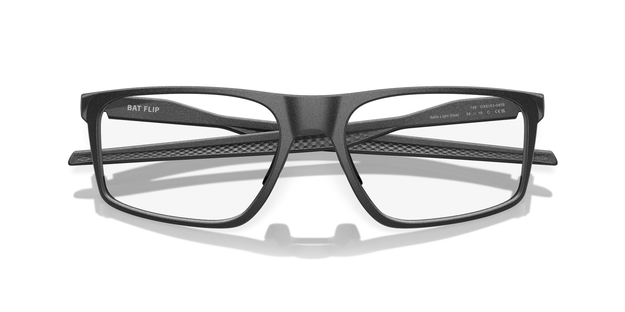 Oakley Męskie prostokątne oprawki okularów na receptę Ox8183 Bat Flip, Satynowa lekka stal/soczewka demo, 56 mm