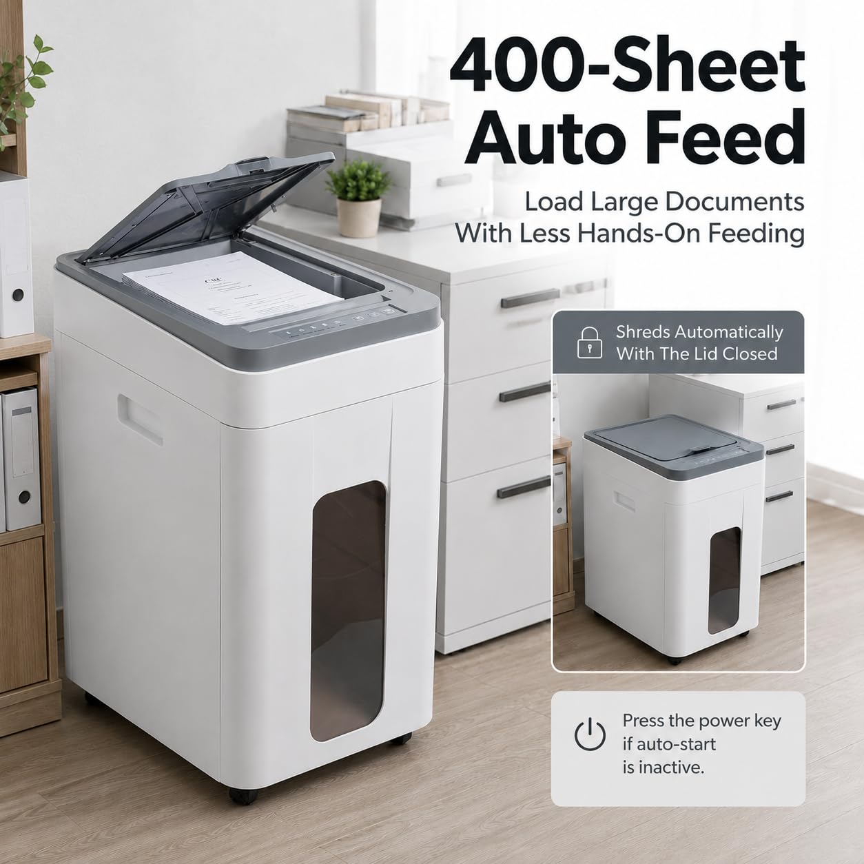 Destructeur De Papier: Chargeur Automatique De 400 Feuilles