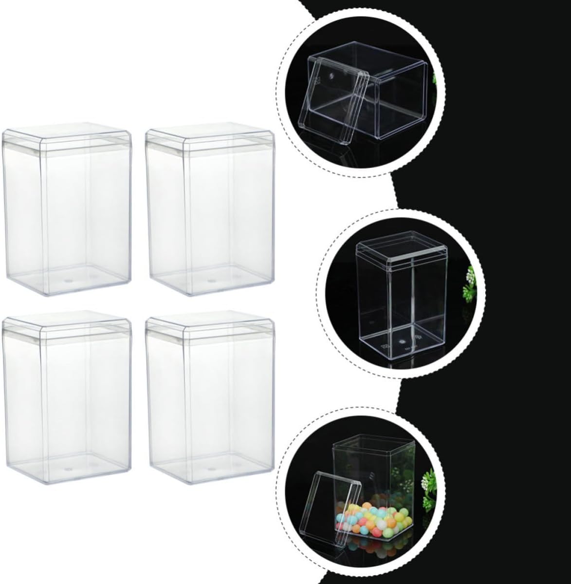 Holibanna 5pcs Plastic Candy Organizer Boxes with Creative Appearance, Easy to Clean and Sturdy Storage Cases for Display Collections and Storage