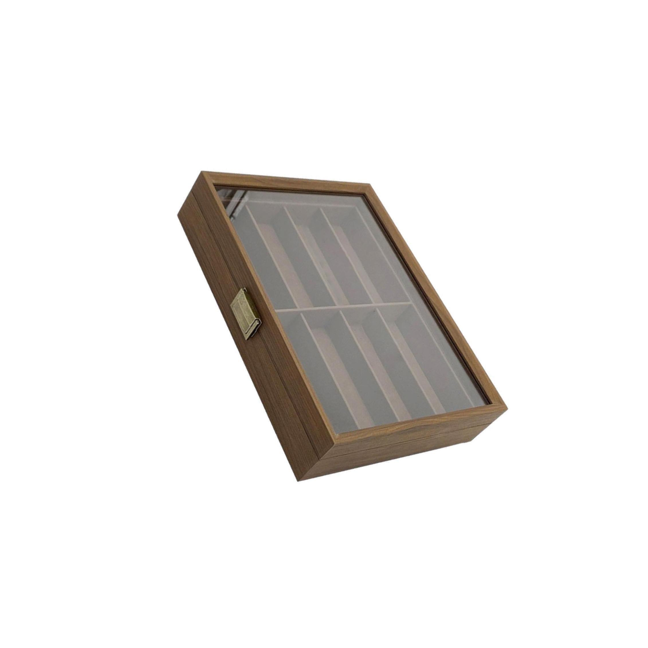 Elegante Brillenbox aus Holz, große praktische Aufbewahrungsbox für Zuhause und Büro. Diese Aufbewahrungsbox wurde speziell zur Aufbewahrung und Organisation von