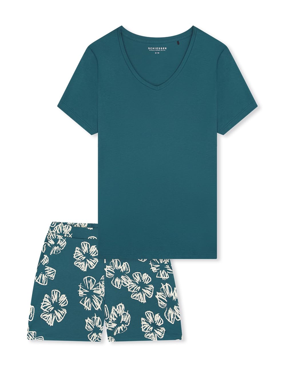 Schiesser Damen Schlafanzug Set kurz Baumwolle Modal - Nightwear