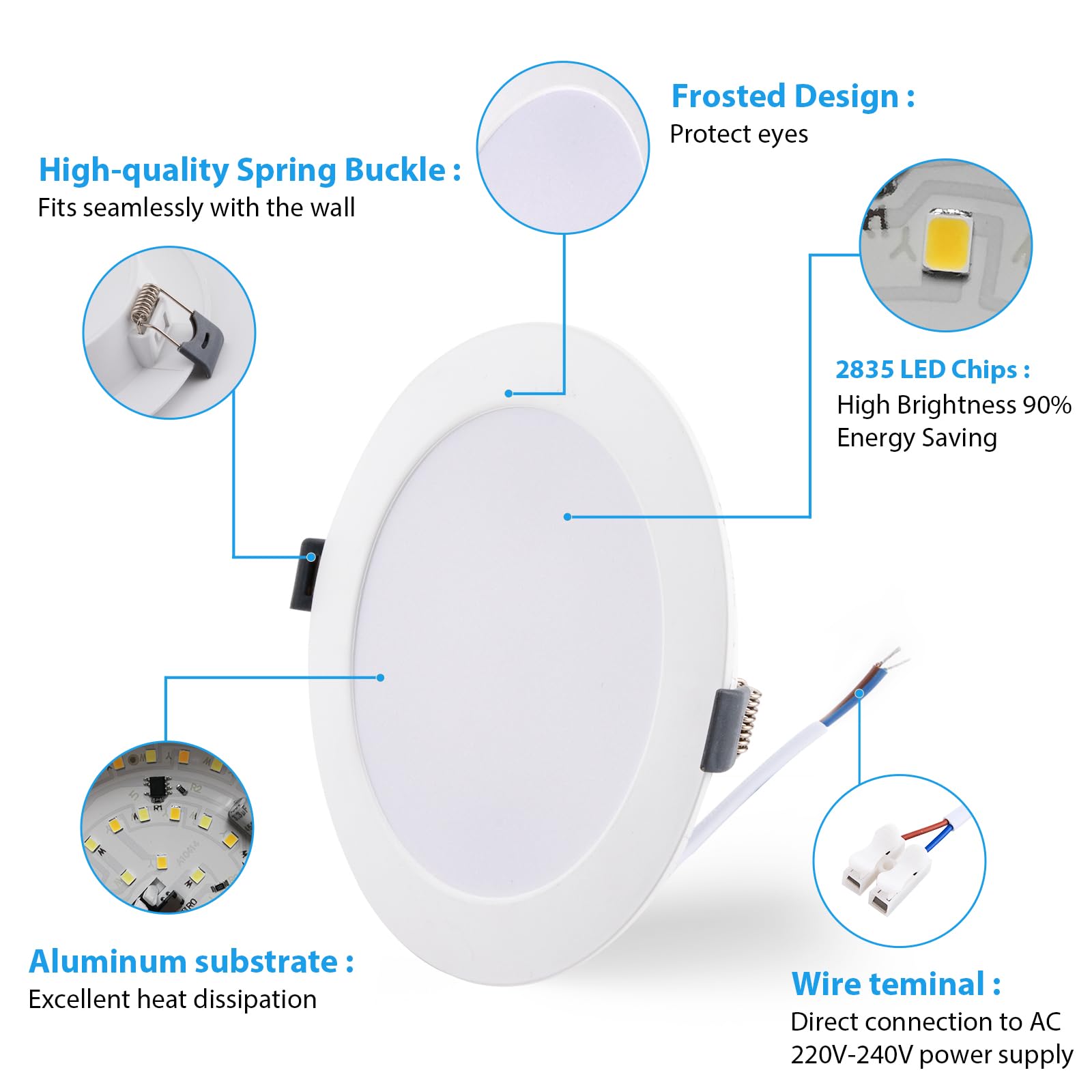Grebeam LED Recessed Spotlight 230V Dimmable, 12W Dimmable LED Ceiling