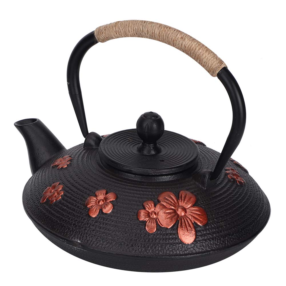 Tetera de Hierro Fundido de 900ml, Flores de Cerezo, Tetera Japonesa de Tetsubin con Filtro Infusor de Acero Inoxidable para Té de Hojas Sueltas