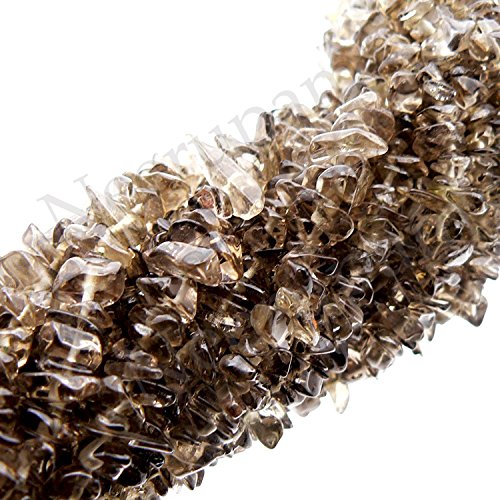 Perles de puce quartz fumé naturel gris brun pour création de collier en pierre brute en vrac