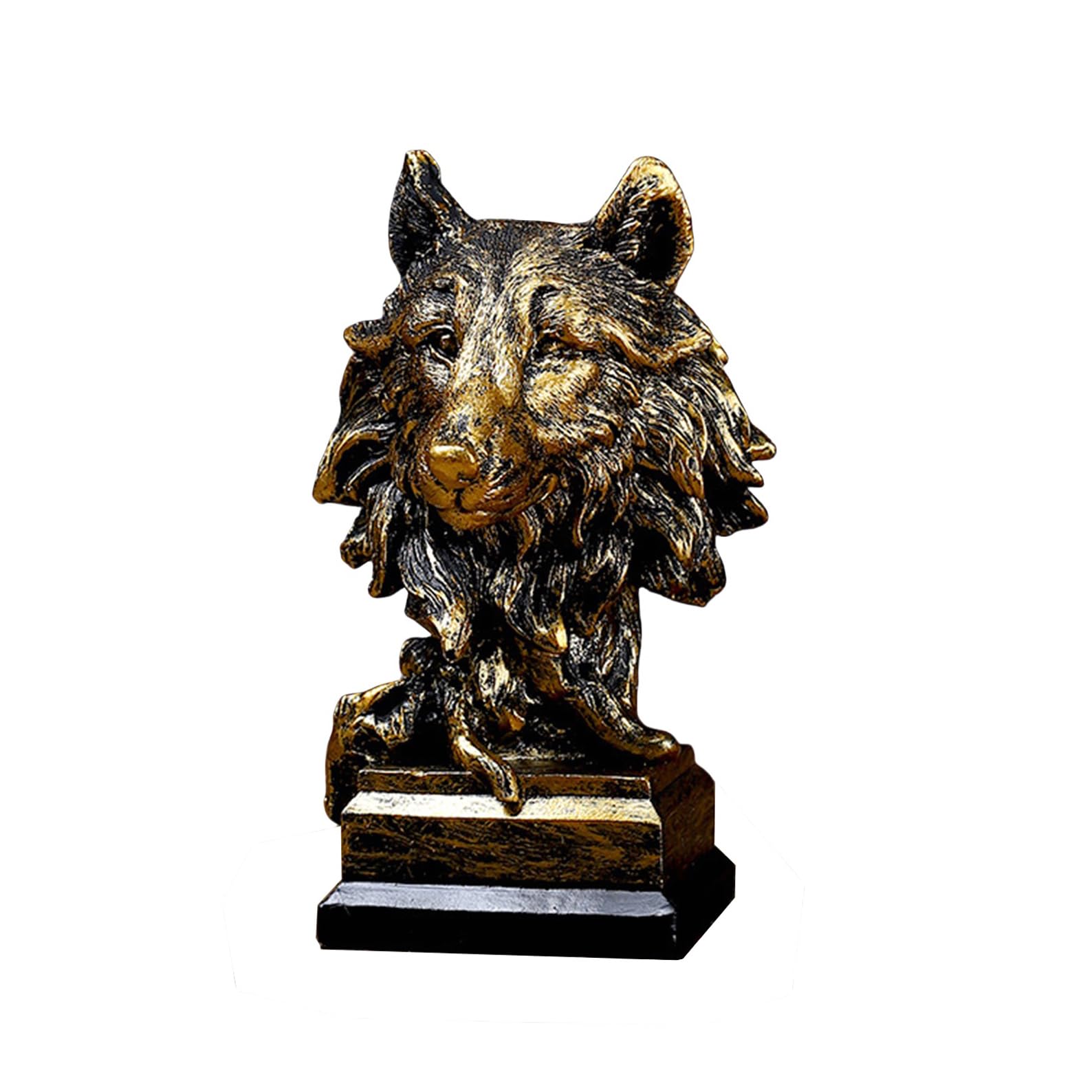 Zyqixluk Statua Di Lupo Squisita Scultura Di Testa Di Animale Di