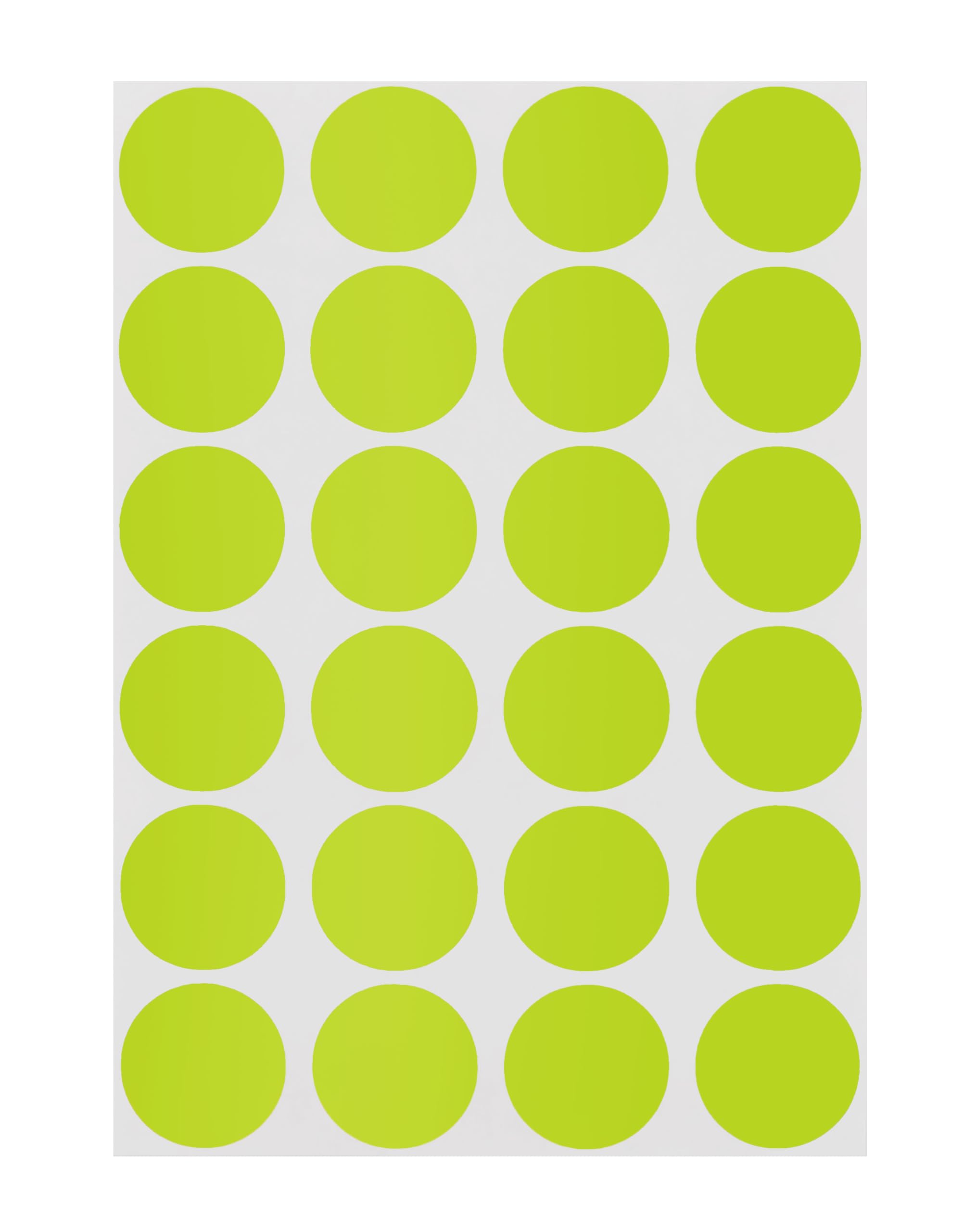 ChromaLabel 0.75 Inch Round Label Permanent Color Code Dot Stickers, 1008 Pack, 24 Labels per Sheet, Charteuse