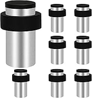 Vista 9 de KOLAKO Topes de puerta, topes de puerta de piso, (2 pulgadas) negro mate moderno resistente sólido pequeño cilíndrico parachoques de goma, acero