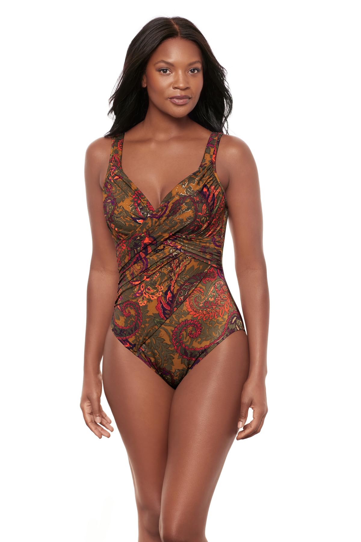 Miraclesuit Women's Swimwear Revele Tummy Control Underwire Bra One Piece Swimsuit