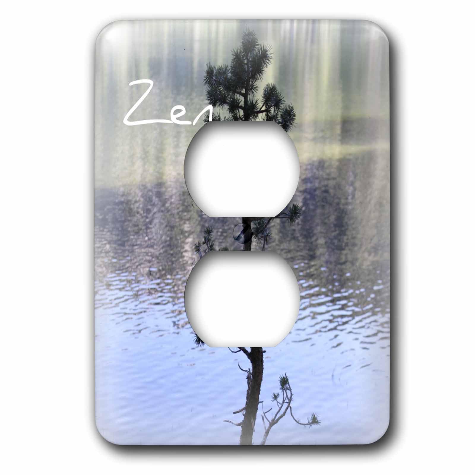 Enjoliveur 2 prises motif zen eau 3dRose lsp_30883_6 plaque de finition double prise
