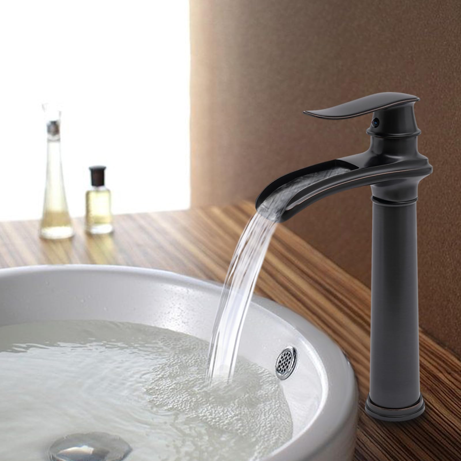 Grifo de baño con cascada, grifo de baño con palanca única para baño/cocina/ducha tipo palanca retro latón lavabo grifos