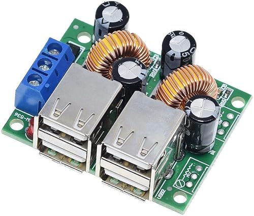 Miniatura 8 de 2 unids 4-USB puerto reductor fuente de alimentación convertidor módulo DC 12V 24V 40V a 5V 5A