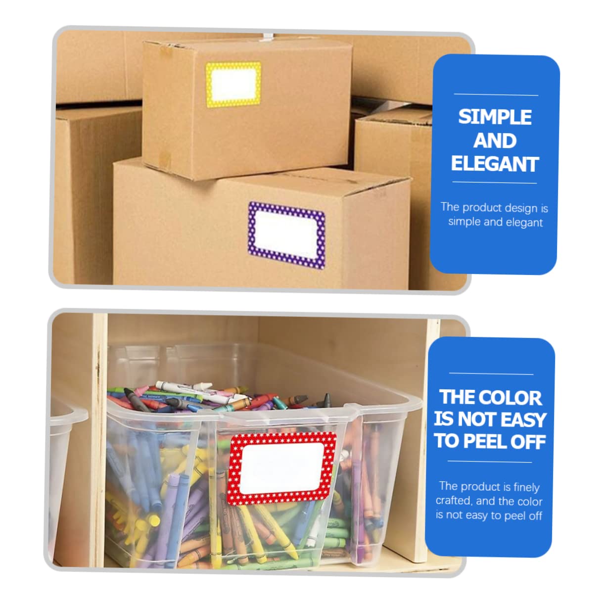 DOITOOL 3 Etichette Adesive Colorate con Bordi Rettangolari Autoadesive e Facili Staccare per Etichette Personalizzate Casa Scuola e Ufficio e Resistente