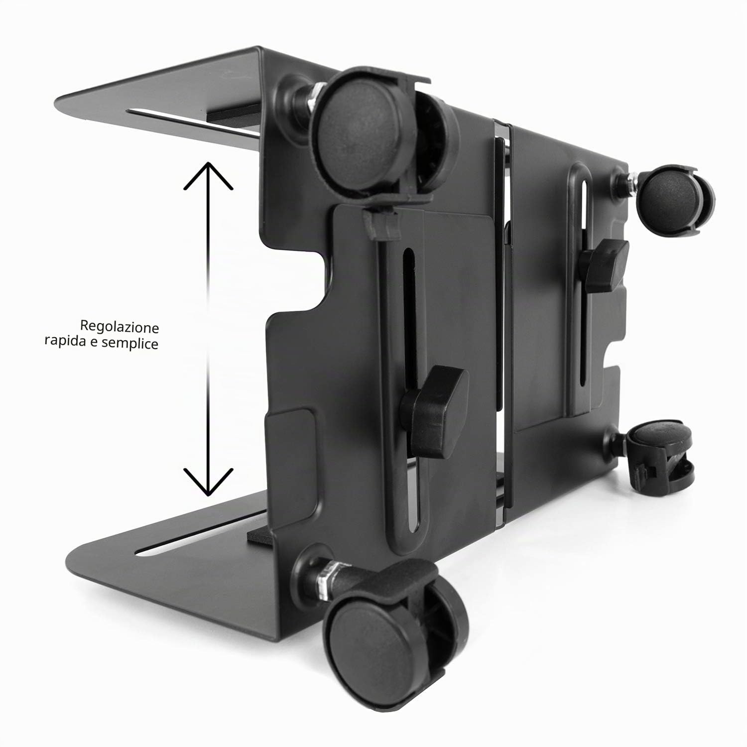Maclean MC-851 Carrello porta computer, supporto ruota nero 10kg max