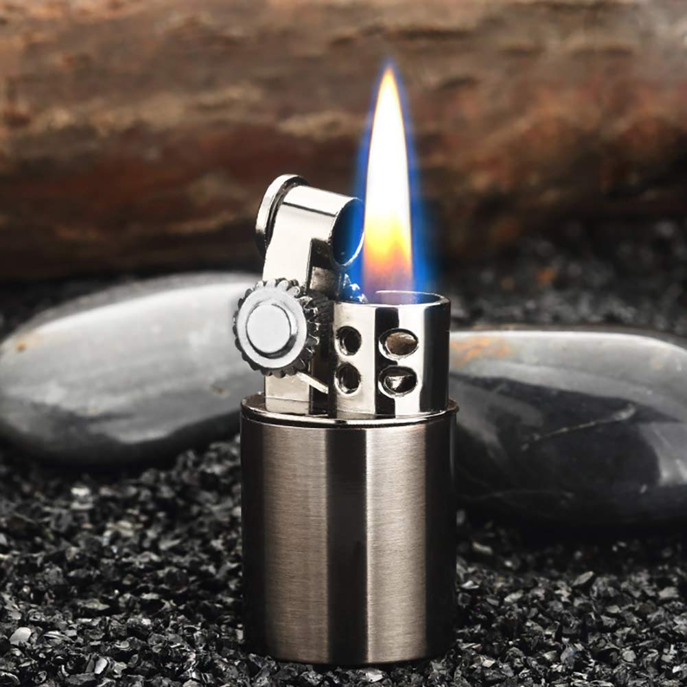 Mini Creative Kerosene Lighter Thumb Lighter Antique Retro Windproof Lighter as Gift Collection