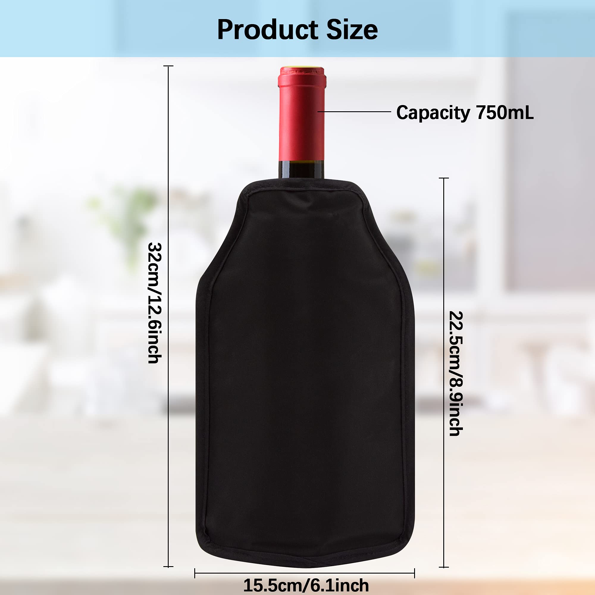 Weinkühler-Hülle, langlebiger Gel-Weinkühler, Gefrierschrank zum Kühlen von Prosecco, Champagner, Bier & Weinflaschen, perfekt für Dinnerpartys & Grill-Picknick