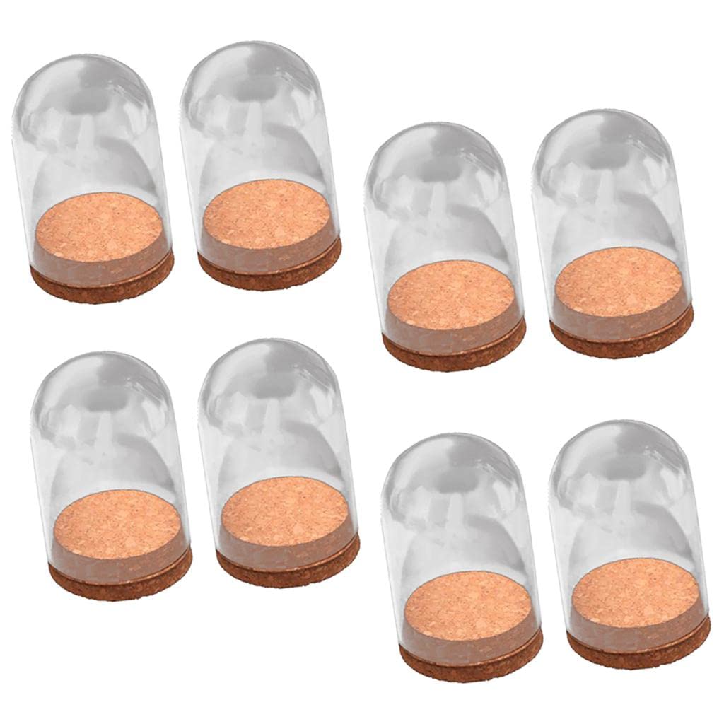 10 Terrarios de Cristal con Tapa de Madera, Ideales como Terrarios Decorativos, Macetas O Adornos para El Hogar Y La Oficina, 8 pcs