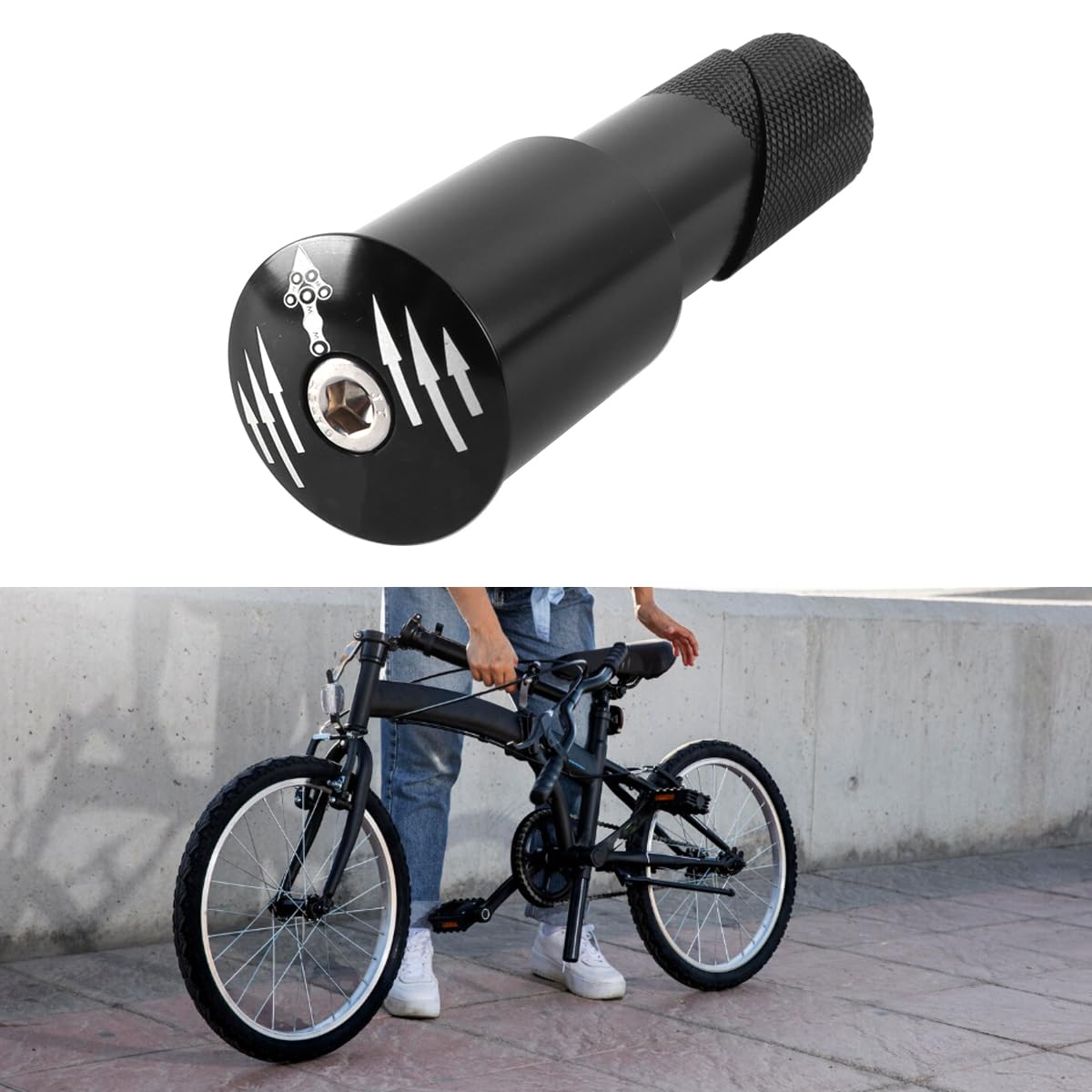 Riven Adattatore manubrio per bicicletta pieghevole in alluminio, per albero forcella da 22,2 mm a 28,6 mm
