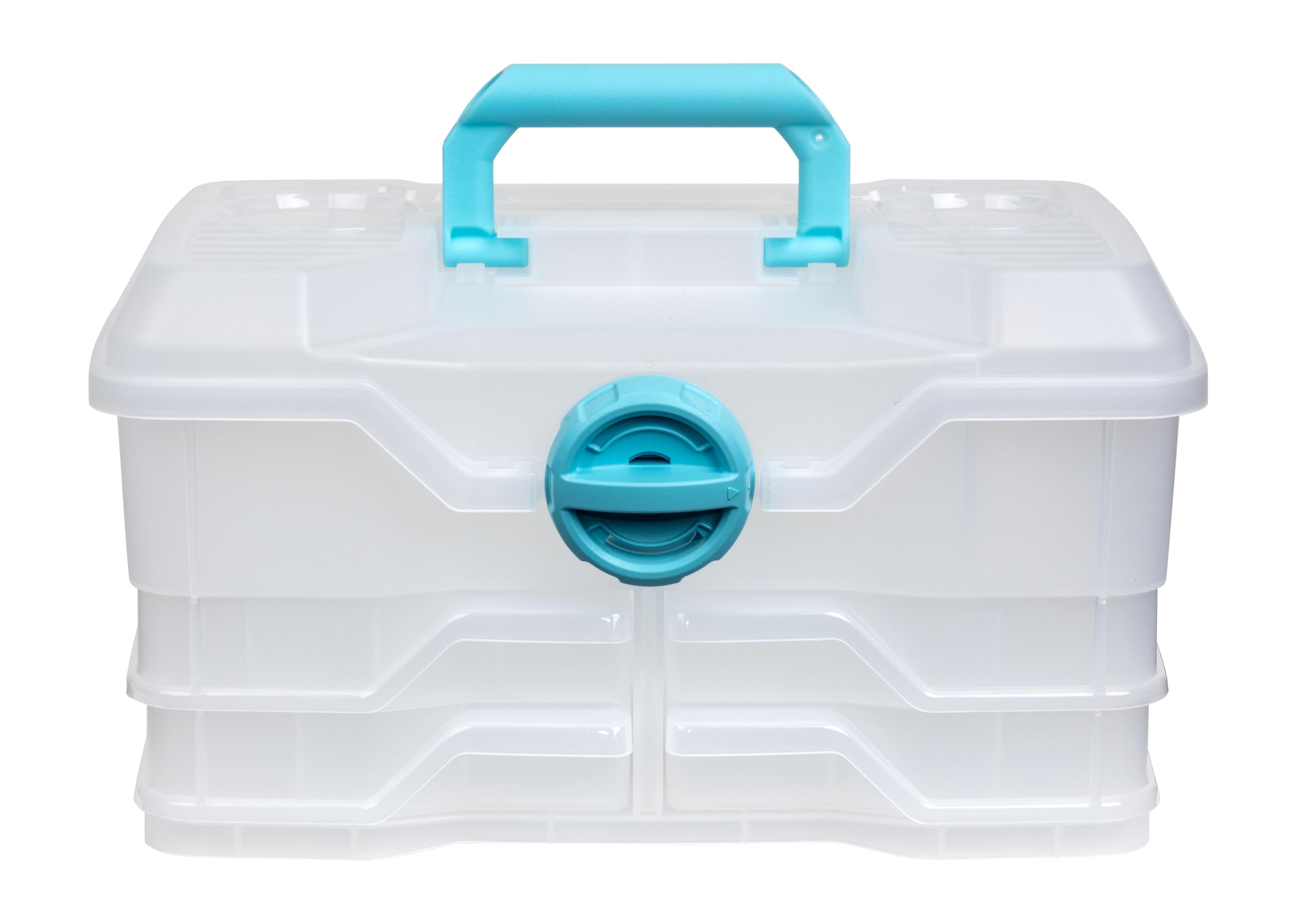 ArtBin Organizer in plastica trasparente per piccole parti, per fai da te, scatole e organizer per cucito, scatola portaoggetti con scomparti, scatola per progetti, misura media (4 vassoi girevoli)
