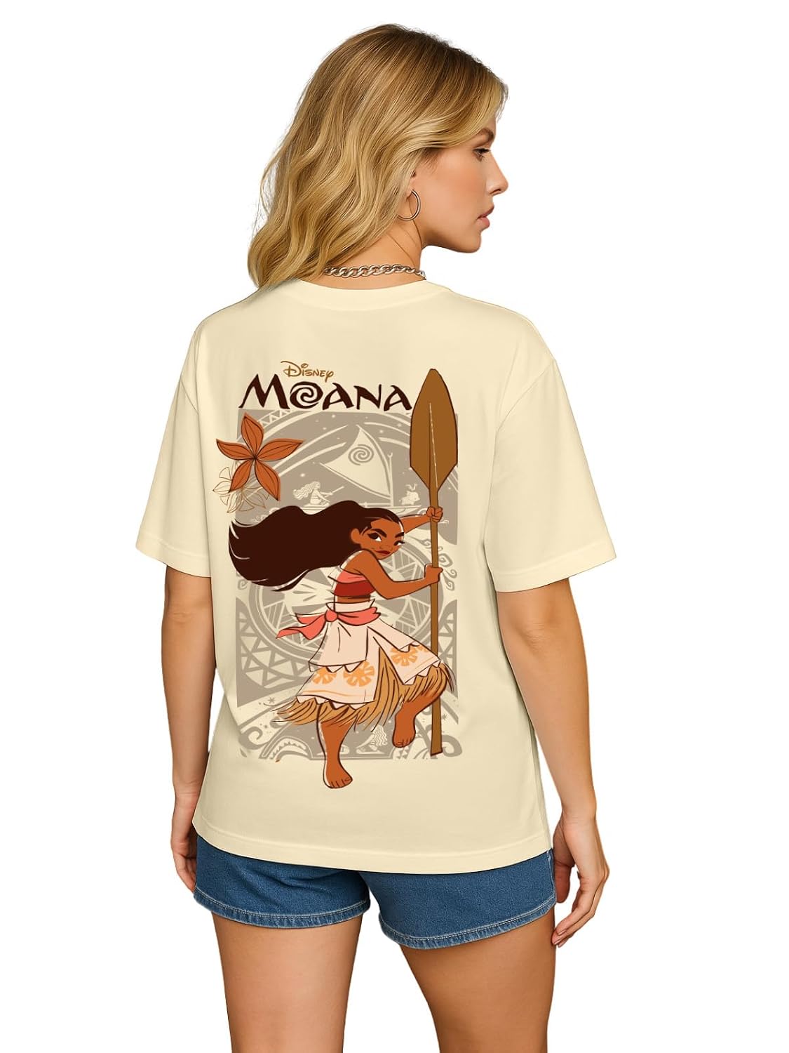 JUNEBERRY® 100% Pure Cotton Oversized Baggy Fit Official Disney Merchandise Cool & Goofy Graphic Printed T-Shirt for Women...