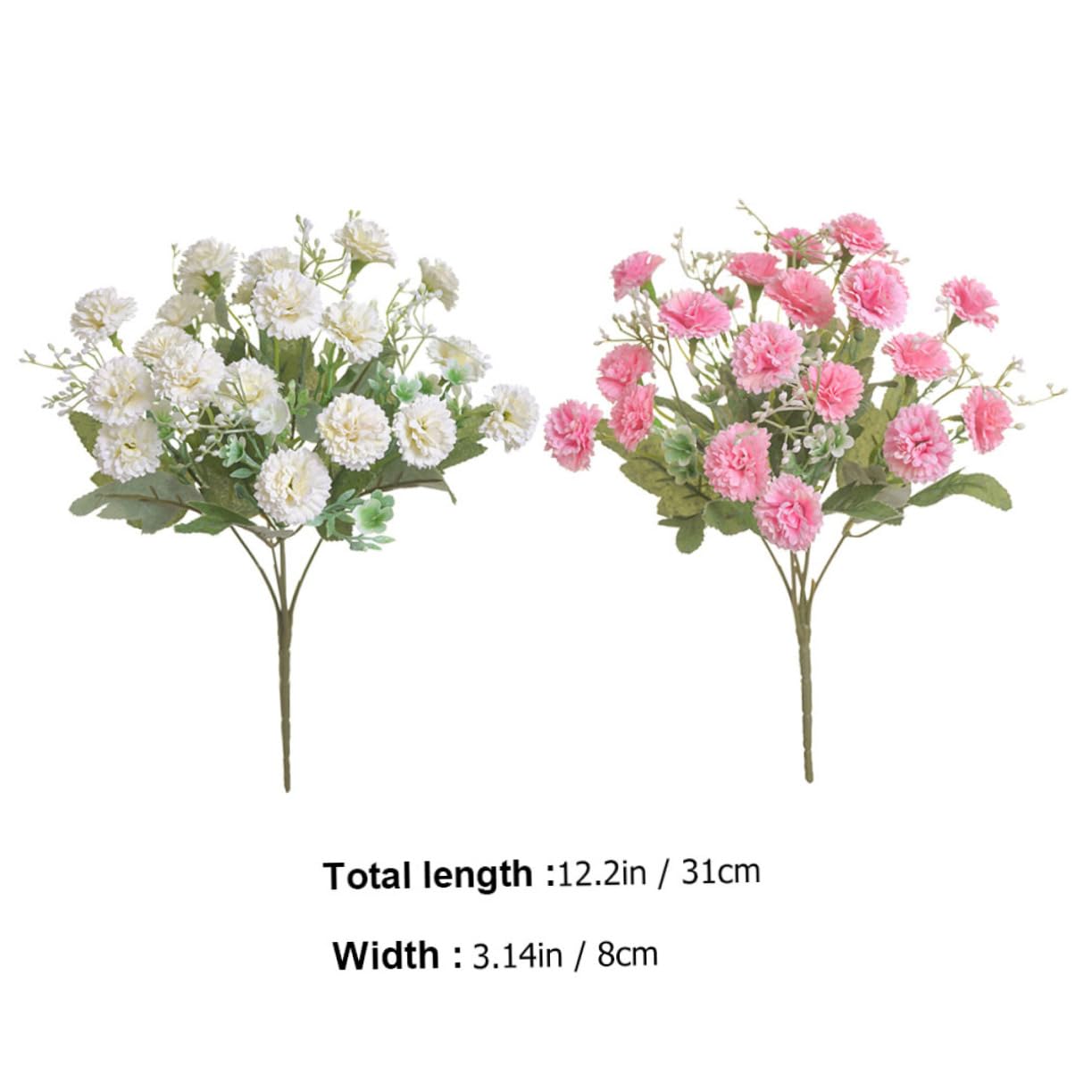 OUNONA 3 Sätze Simulation Nelke Rustikale Künstliche Blüten Gartenteppich Verandina Wundrrschön Dekorationen Gänseblümchen Anordnung Dekorative Blumendekor Seidenblume 2 Stück * 3