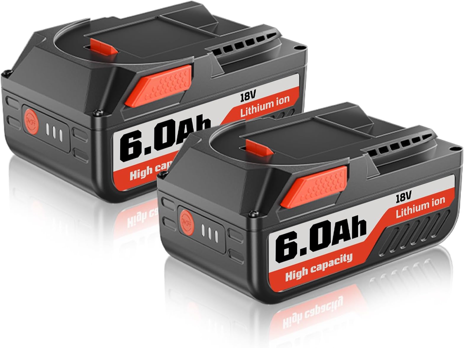 VINIDA 2Pack 6.0Ah 18V R840087 Lithium Battery Replacement for Ridgid 18V Battery R840083 R840085 R840086 R840087 R840089 AC840085